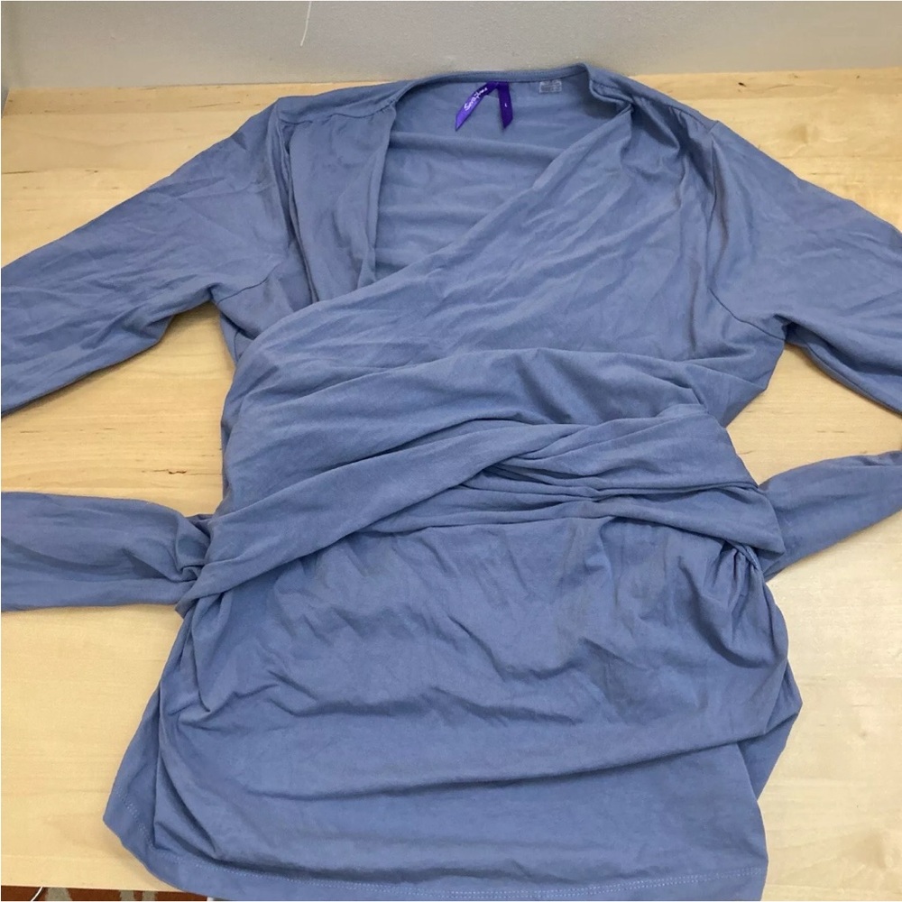 Seraphine Slate Blue Cotton Skin to Skin Top SIze Large
